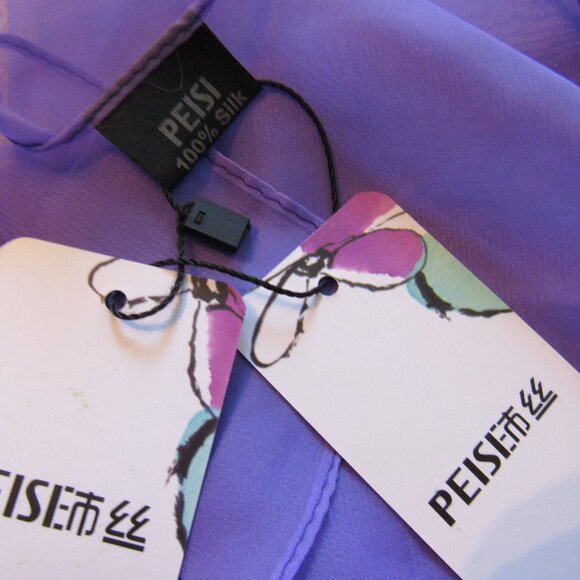 Peise Women scarf, 100% silk feeling polyester, violet, aprox. 84x80 in - Picture 3 of 4